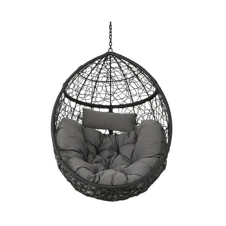 Black hanging chair with stand hot sale